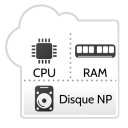 Une instance Cloud est composée de CPU, RAM et disque non persistant