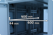 Chaque U mesure 44 mm x 600 mm x 900 mm