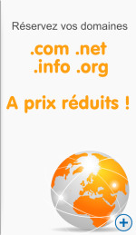 Vos domaines .com .net .org .info et .biz à prix réduit !