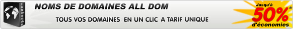 Vos domaines alldom .fr .eu et .be à 24.99 € HT / an